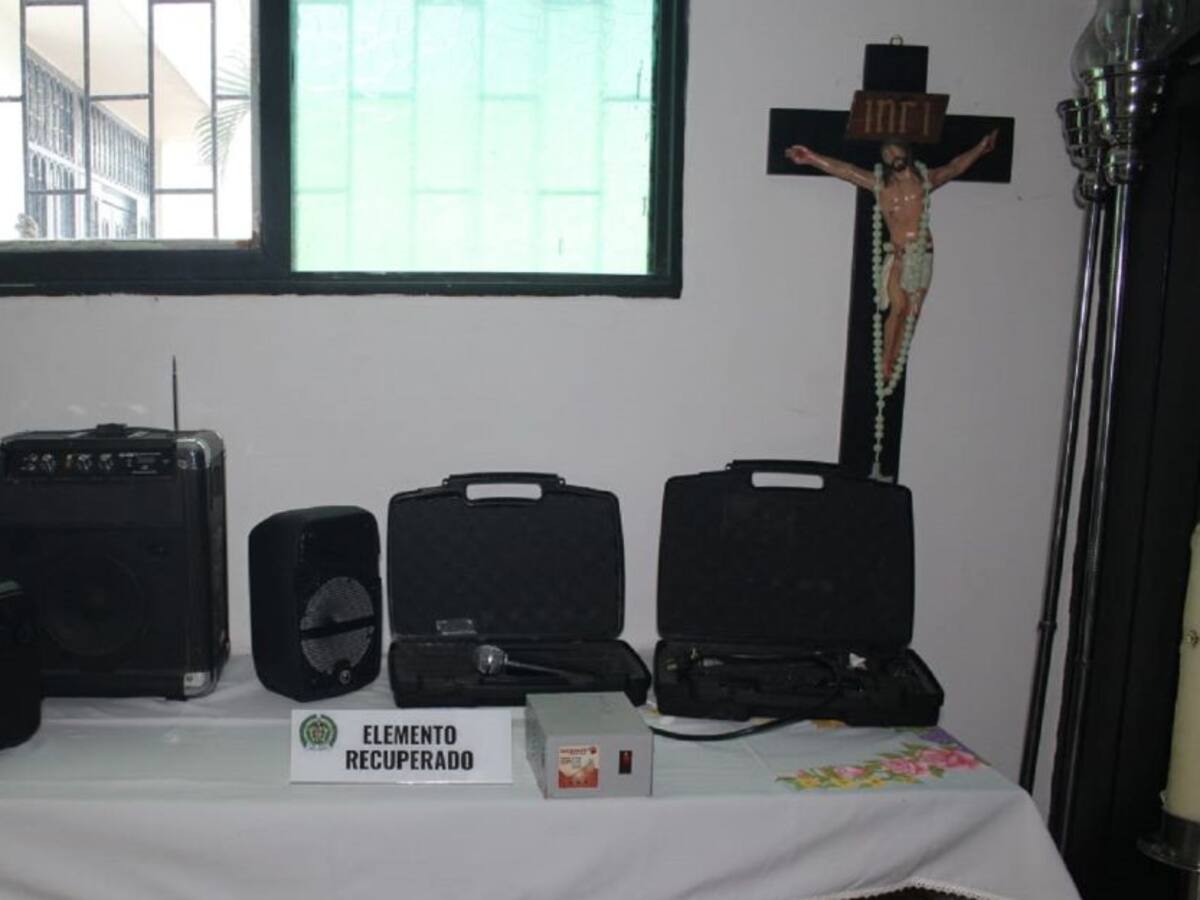 La policía recupera elementos hurtados en iglesia de Ibagué