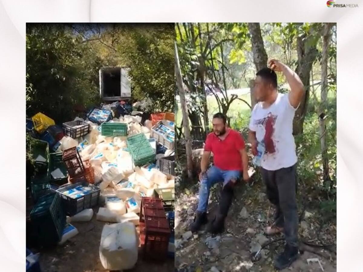 En el Huila, atracaron un camión cargado de queso en un ‘falso retén’ policial
