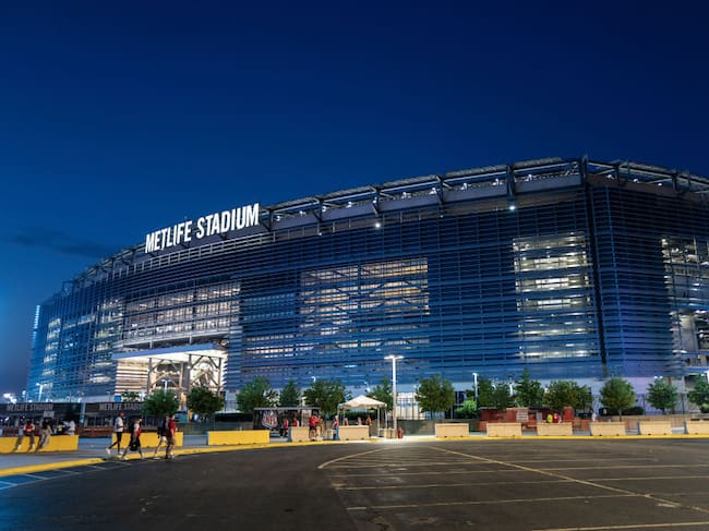 EAST RUTHERFORD, NEW JERSEY - JULY 22: A general exterior view of the Met Life Stadium the home of NFL New York Giants and Jets during the pre season friendly between Arsenal and Manchester Untied at MetLife Stadium on July 22, 2023 in East Rutherford, New Jersey. (Photo by Matthew Ashton - AMA/Getty Images)