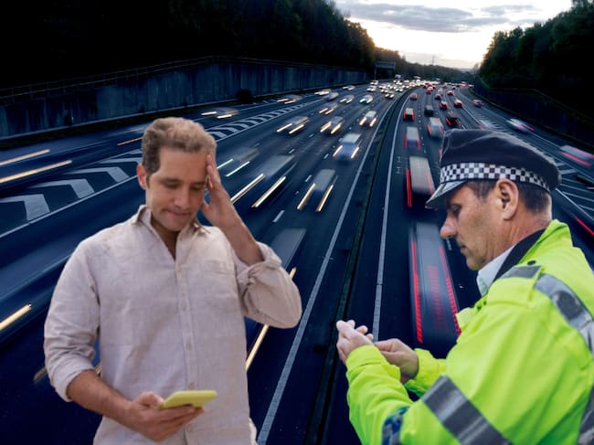 Foto de referencia. Persona recibiendo multa y autopista: Getty Images.