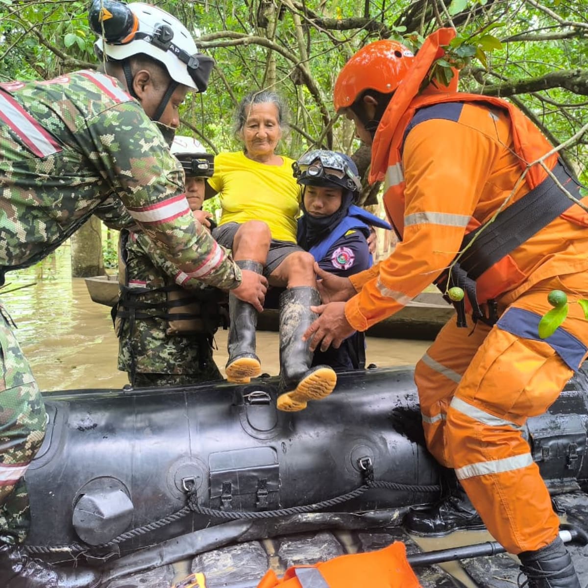 Ejército y FAC evacúan familias y animales afectados por inundaciones en Casanare