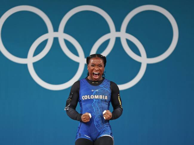 Yenny Álvarez, deportista colombiana en el levantamiento de pesas. (Photo by Matthew Stockman/Getty Images)