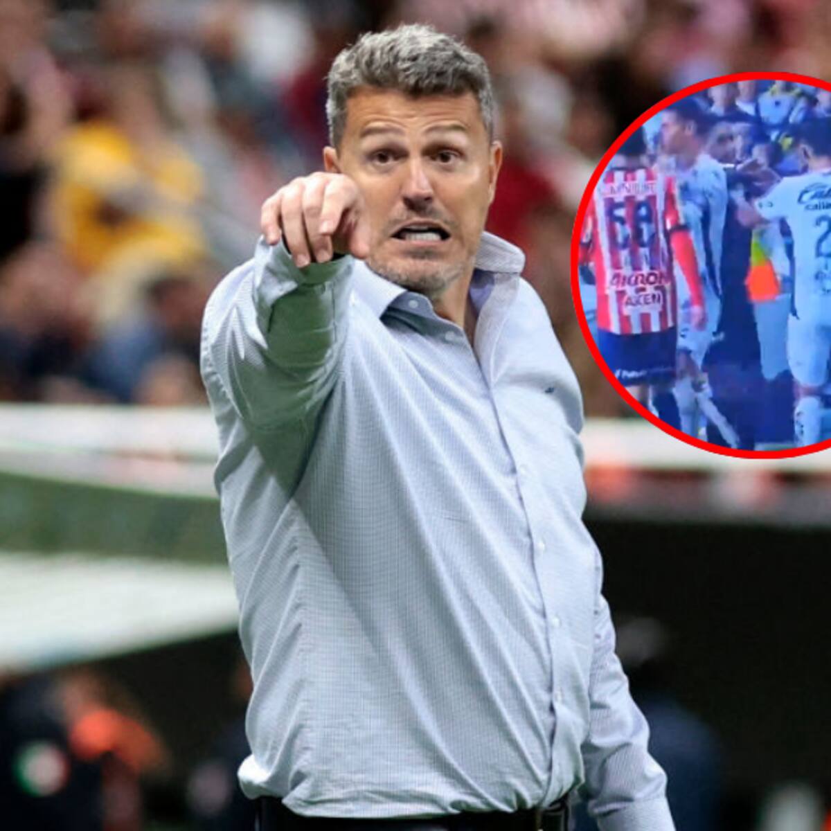 VIDEO | Técnico de Chivas le pegó patada a James Rodríguez y se fue expulsado