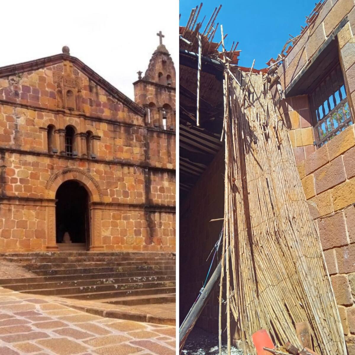 Colapsó techo de la emblemática capilla Santa Bárbara de Barichara