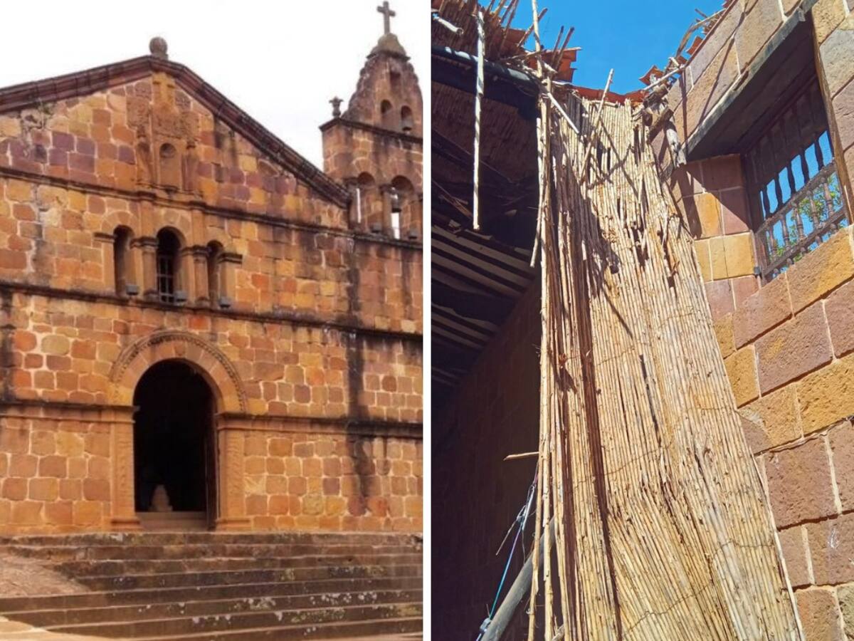 Colapsó techo de la emblemática capilla Santa Bárbara de Barichara