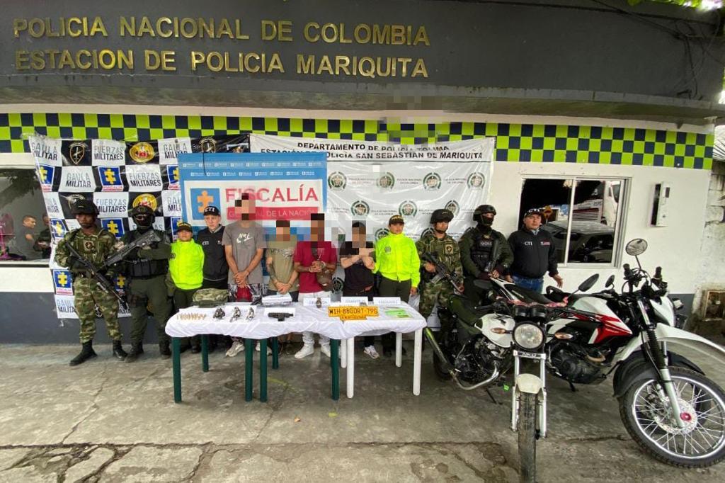 Integrantes de estructura delincuencial fueron capturados en Mariquita, Tolima.