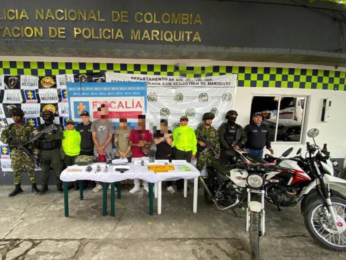 Integrantes de estructura delincuencial fueron capturados en Mariquita, Tolima
