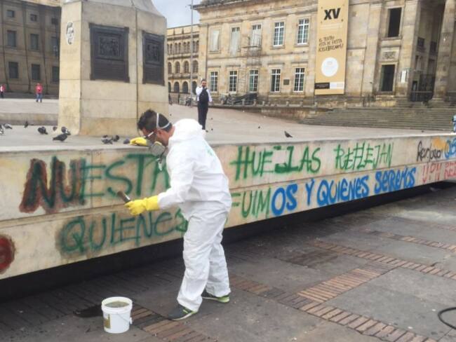 $40 millones cuesta limpiar los monumentos históricos manchados con aerosol y pintura