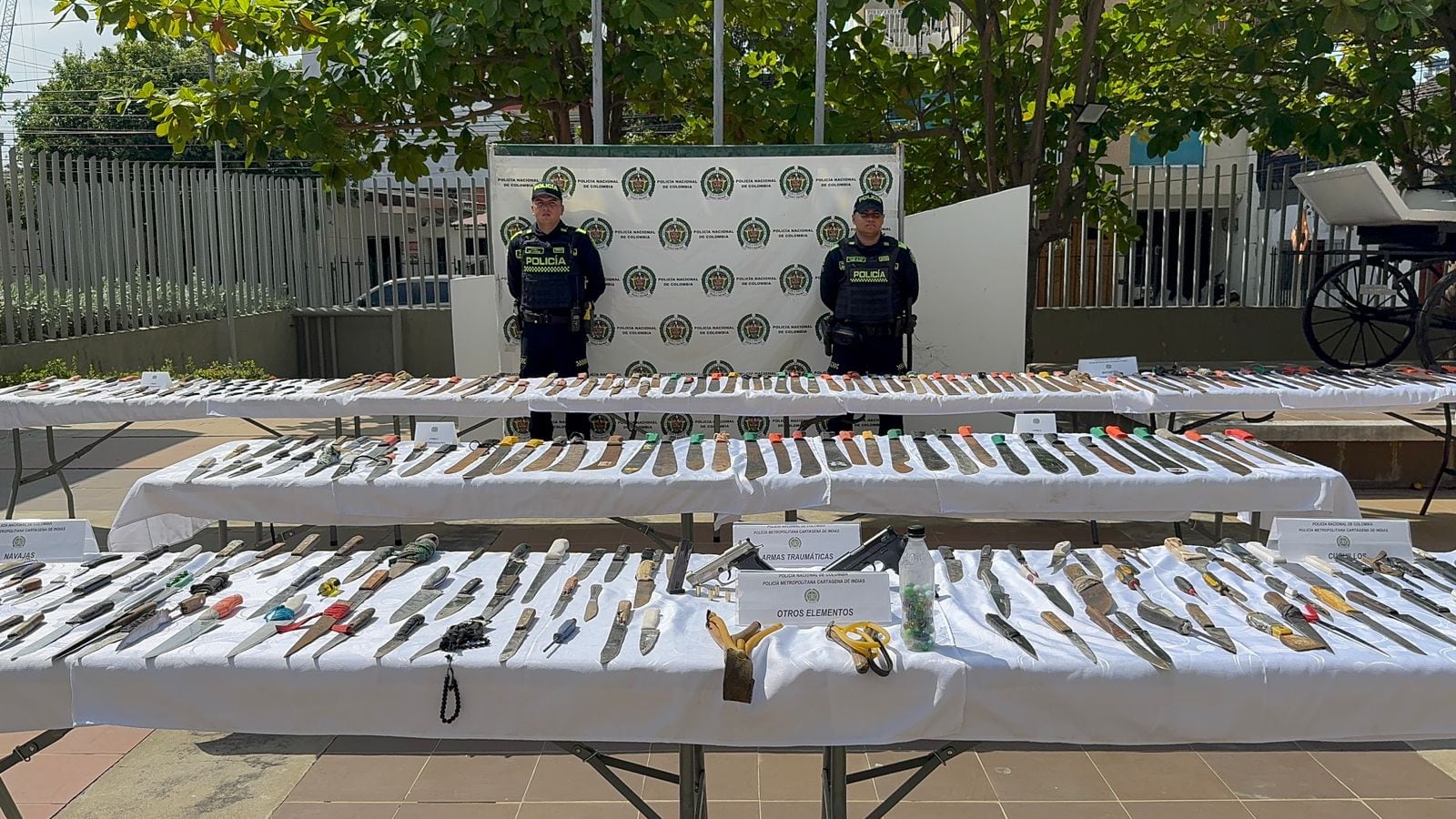 3.190 armas blancas incautadas. // Policía Metropolitana de Cartagena