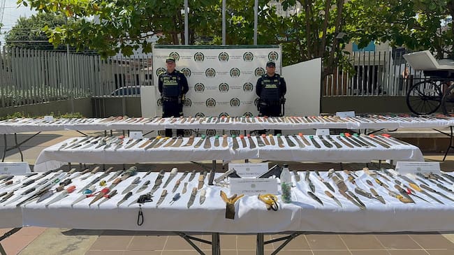 3.190 armas blancas incautadas. // Policía Metropolitana de Cartagena