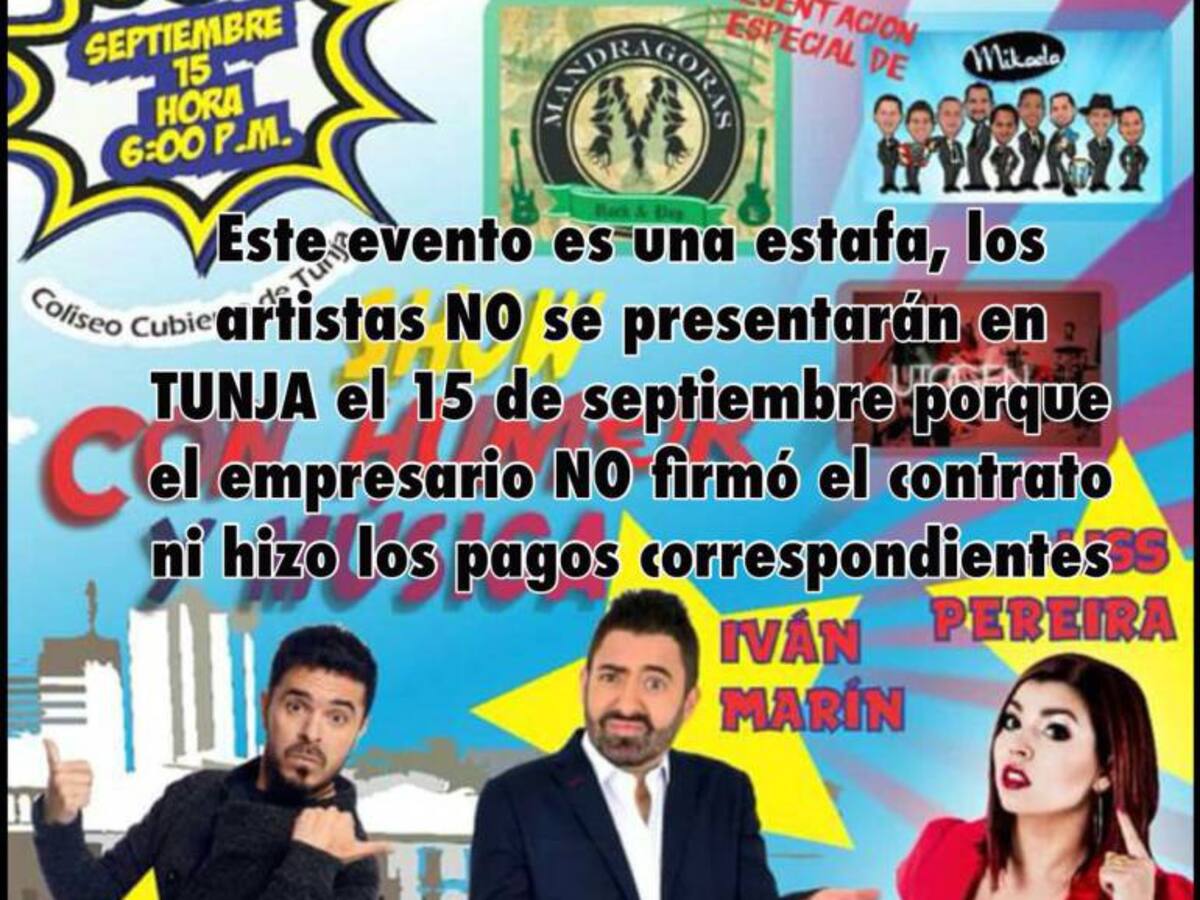 Capturan a un hombre que vendía boletas para falso Stand Up Comedy en Tunja