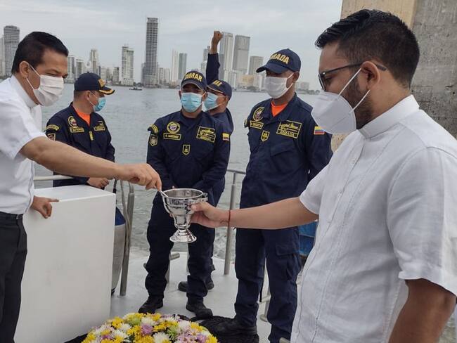 Armada Nacional y la Parroquia del Perpetuo Socorro en Bocagrande realizaron el acto