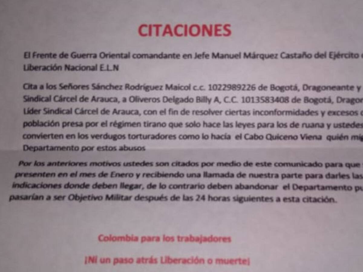 Sindicato del INPEC reclama protección para sus directivos tras amenazas