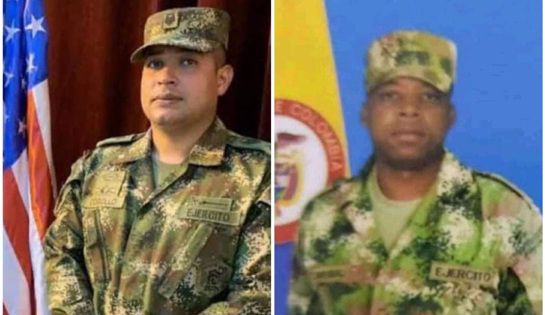 Sargento Iván José Cogollo Tapia y el soldado profesional Jorge Eduardo Carabalí Mina