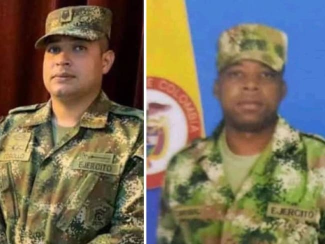 Sargento Iván José Cogollo Tapia y el soldado profesional Jorge Eduardo Carabalí Mina