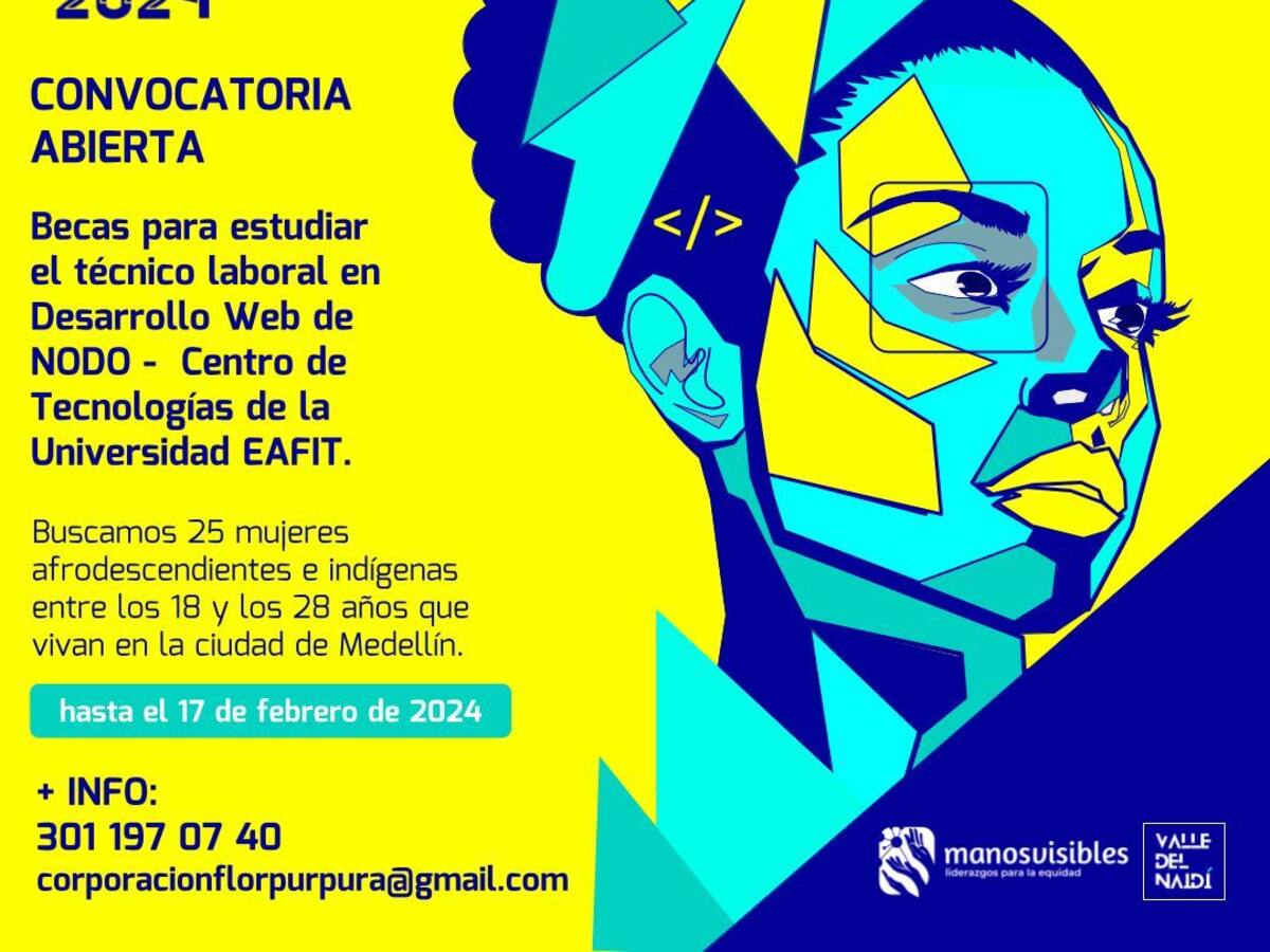 Se otorgarán 25 becas a mujeres afro e indígenas para estudiar desarrollo web