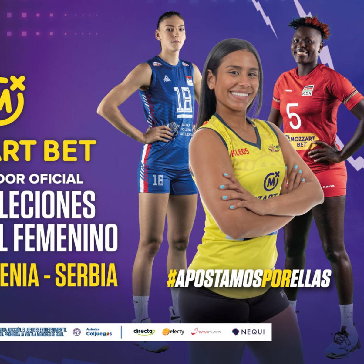 Mozzart Bet apuesta a las selecciones de Voleibol Colombia, Kenia y Serbia