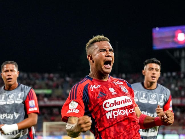 Diego Moreno celebrando el gol ante Envigado / Colprensa