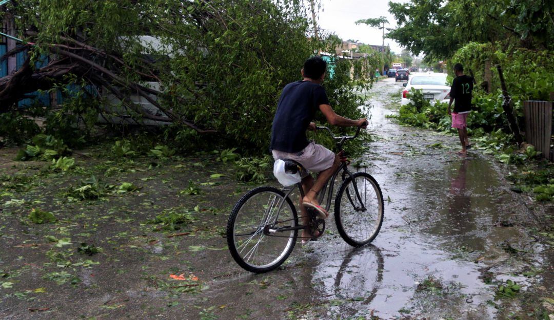 Lluvias en México en medio del paso del huracán Grace.