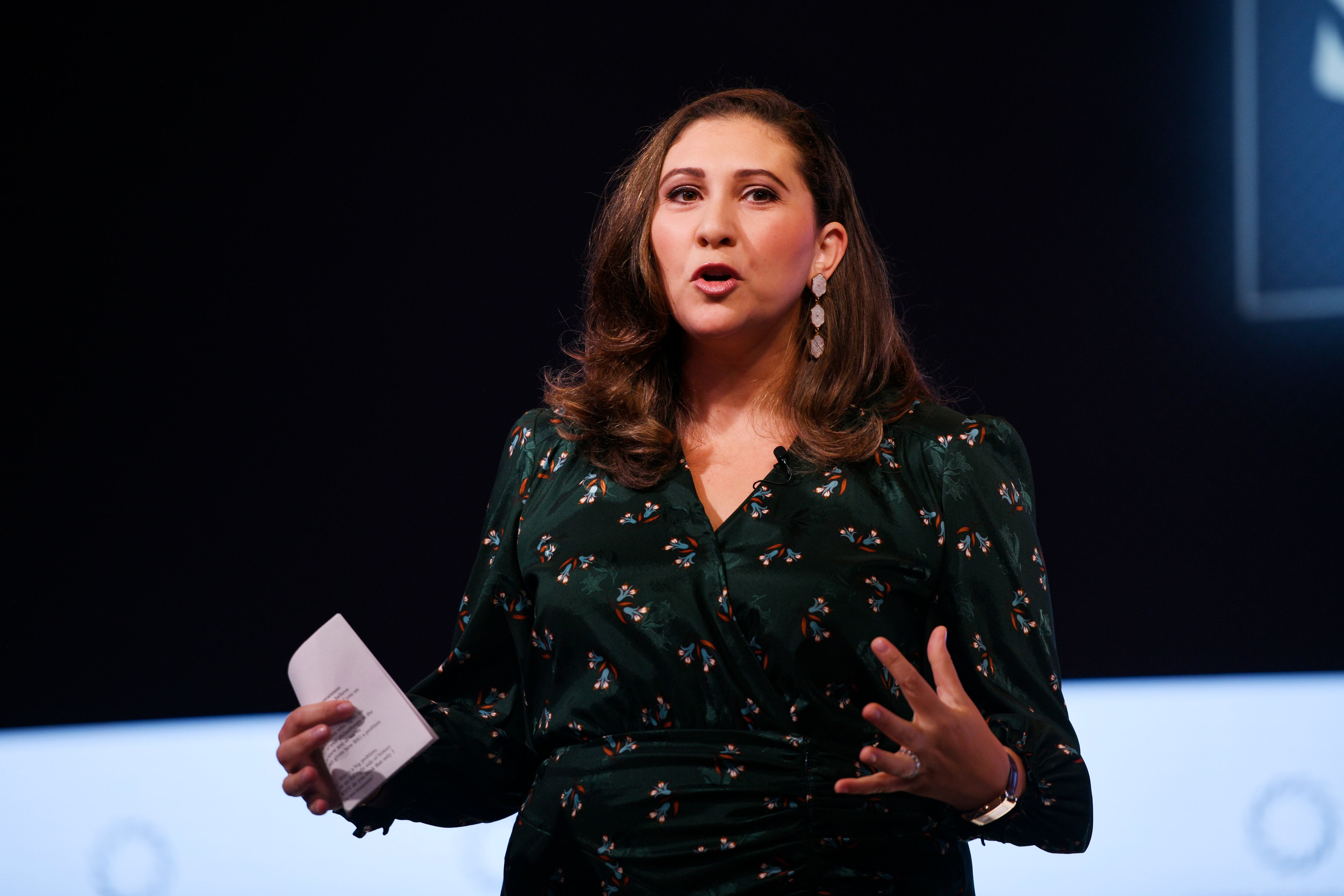 NEW YORK, NEW YORK - SEPTEMBER 22: Hagar Hajjar Chemali, Host & Creator of Oh My World!, Greenwich Media Strategies, speaks onstage during the 2021 Concordia Annual Summit - Day 3 at Sheraton New York on September 22, 2021 in New York City. (Photo by Riccardo Savi/Getty Images for Concordia Summit)