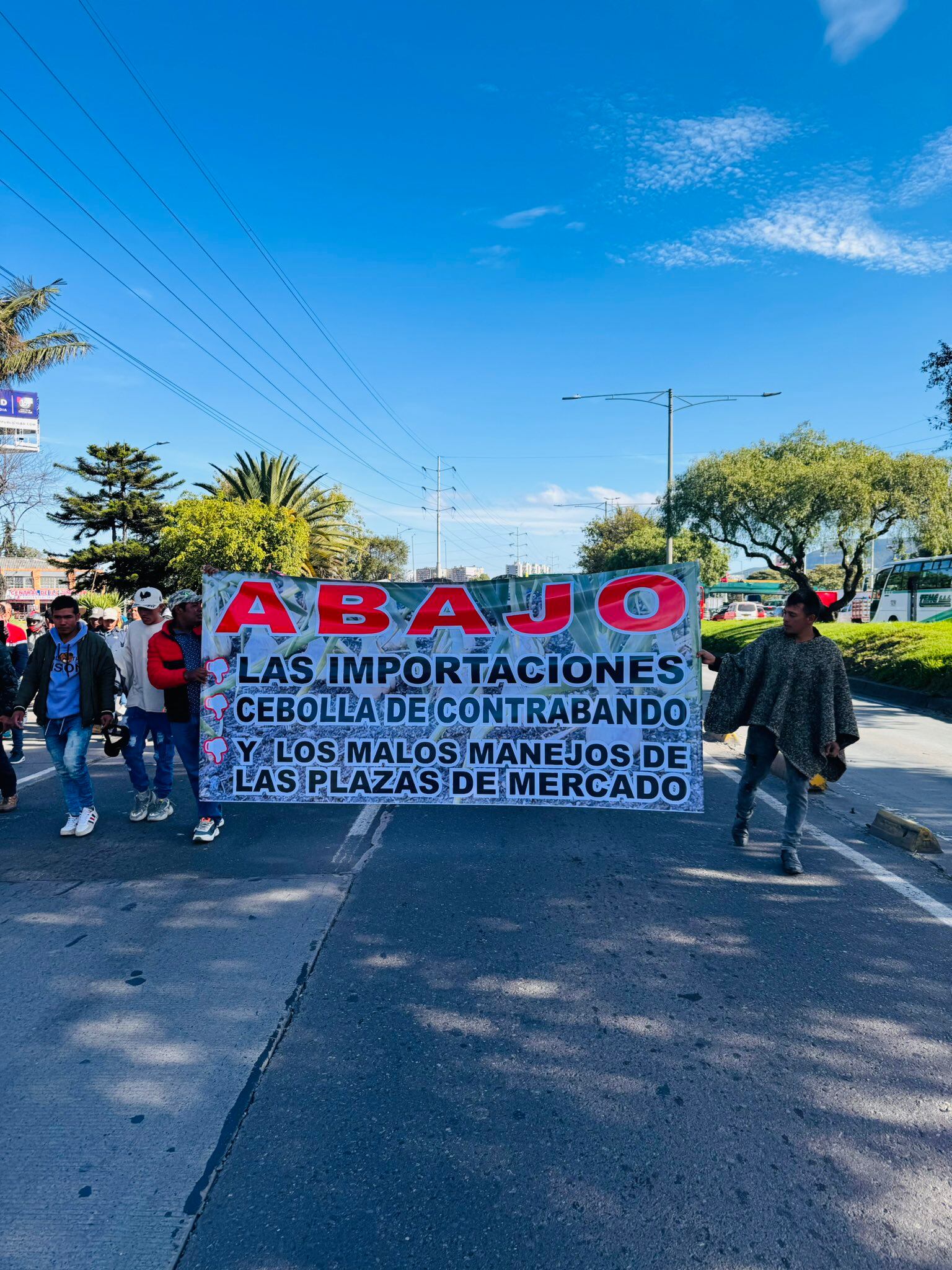 Protesta productores de cebolla / Foto: Cortesía @Jairosenador50