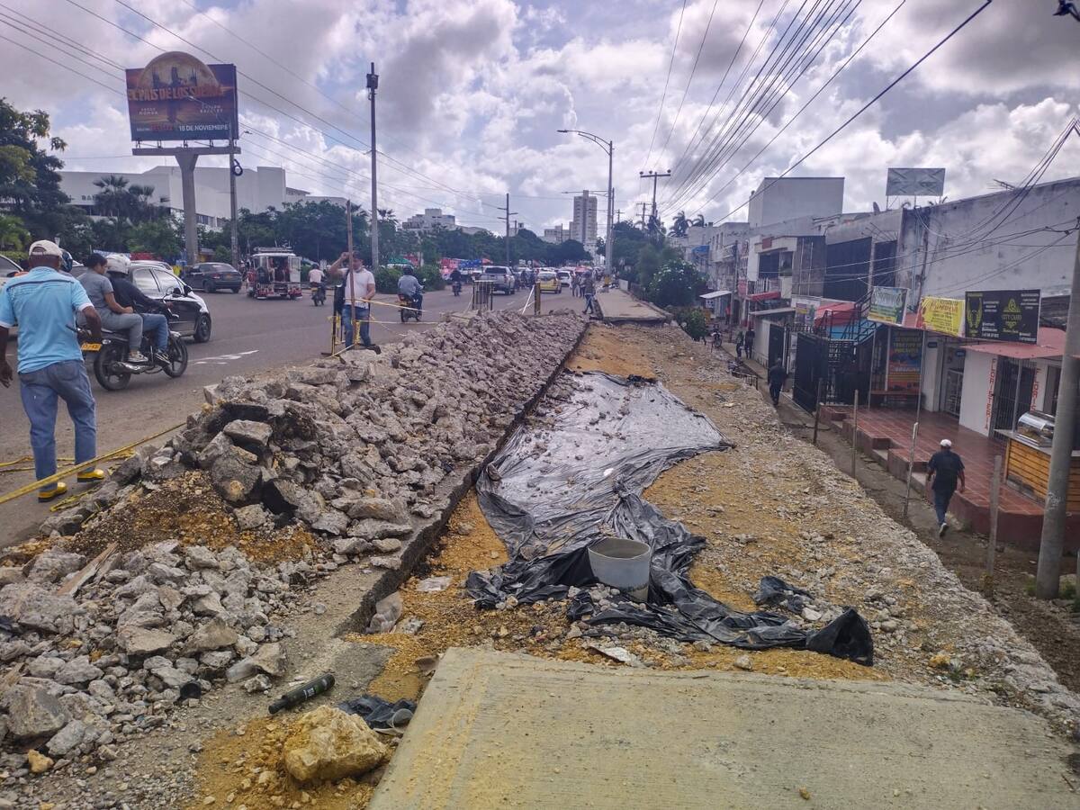 Obra en muro de contención de San Pedro en Cartagena lleva dos semanas paralizada