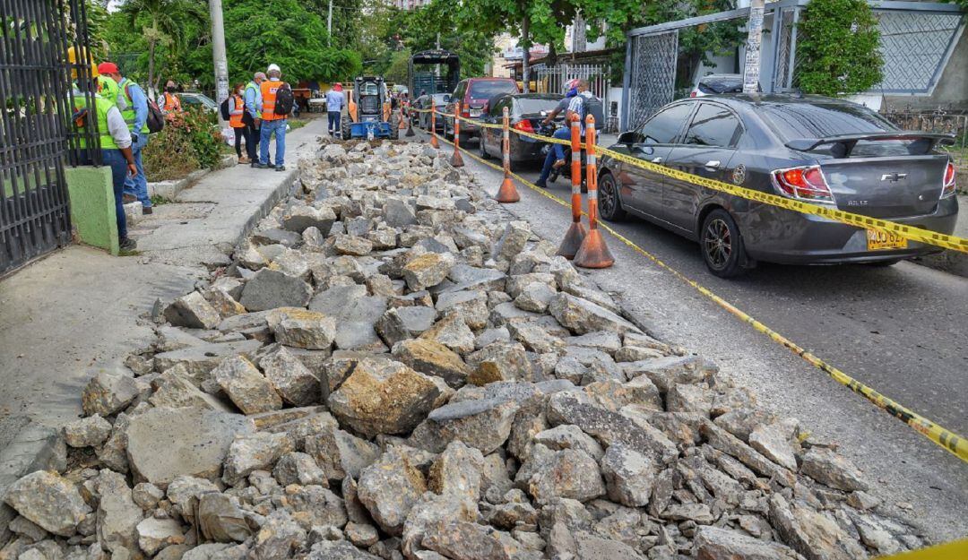 Esta semana también arrancaron los trabajos en la calle San Juan de Dios y carrera segunda del Centro Histórico