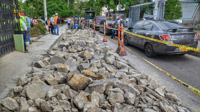 Esta semana también arrancaron los trabajos en la calle San Juan de Dios y carrera segunda del Centro Histórico