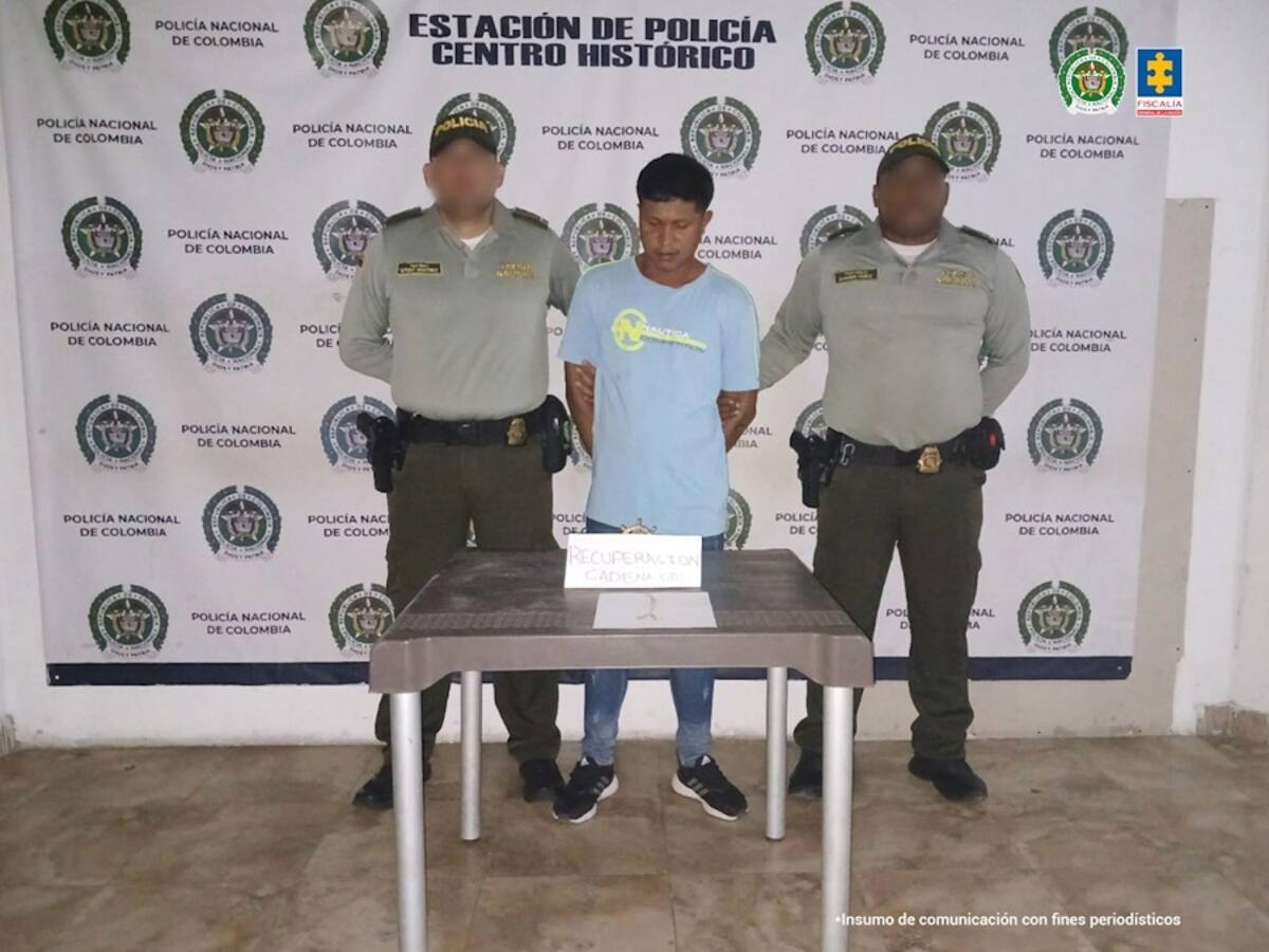 Cárcel para hombre que habría hurtado cadena de oro a una turista en Cartagena