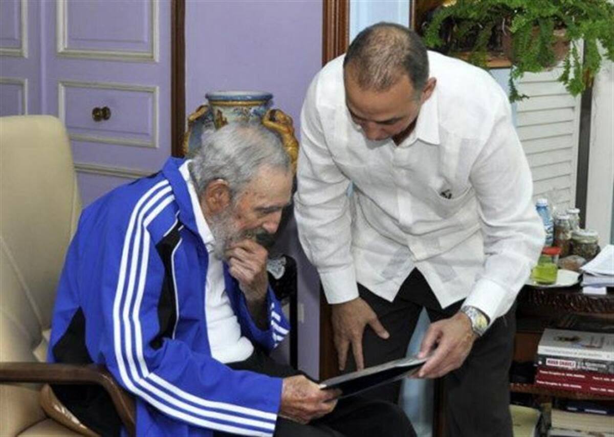 Encuentro entre Fidel Castro y 'Los Cinco'.