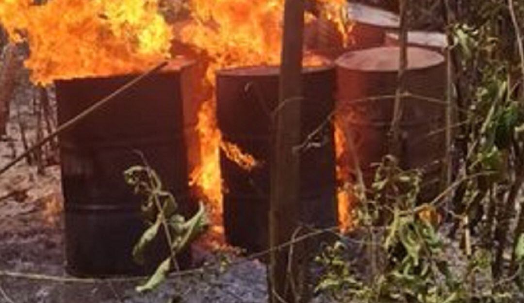 Laboratorio destruido en la frontera