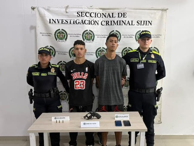 Capturados dos presuntos sicarios de los AK-47 en Cúcuta. / Foto: Policía.
