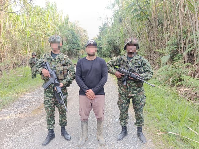 Capturado en Suárez, Cauca, alias 'Tulaande'. Crédito Ejército Nacional.