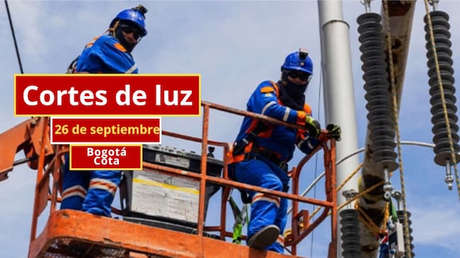 Cortes de luz en Bogotá y Cota este sábado 26 de septiembre | Enel Colombia