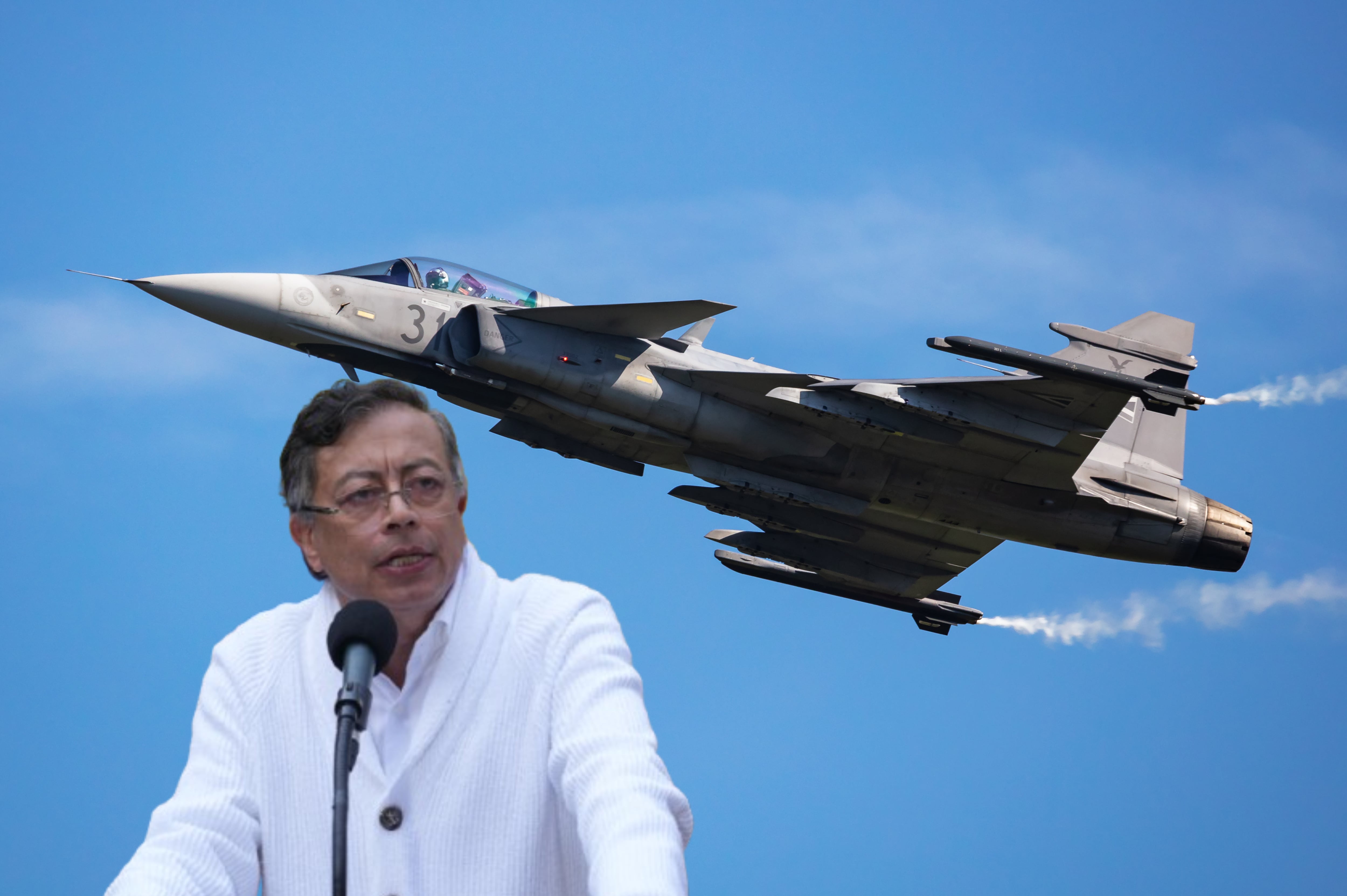Imagen de referencia. Gustavo Petro - Avión Gripen: Getty Images.