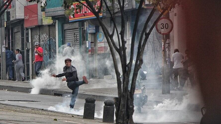 20 capturados por disturbios en Usme . Foto: Colprensa