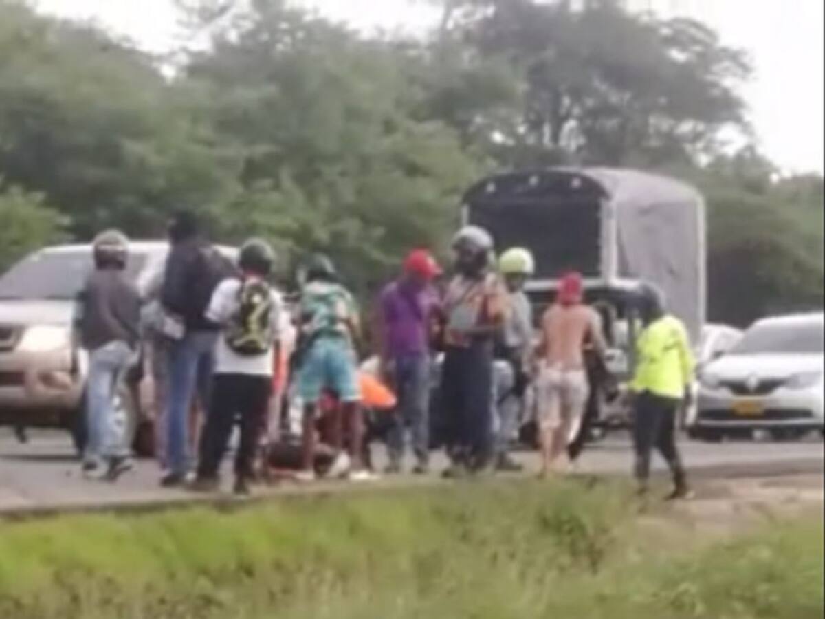 Dos heridos tras choque de motos en la variante Mamonal en Cartagena
