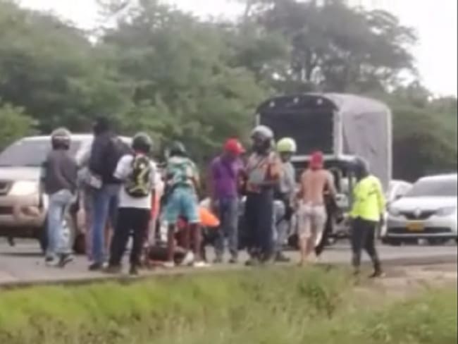 Dos heridos tras choque de motos en la variante Mamonal en Cartagena