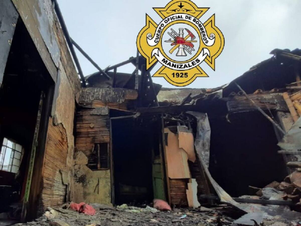 Incendio que consumió casa en Manizales no dejó lesionados