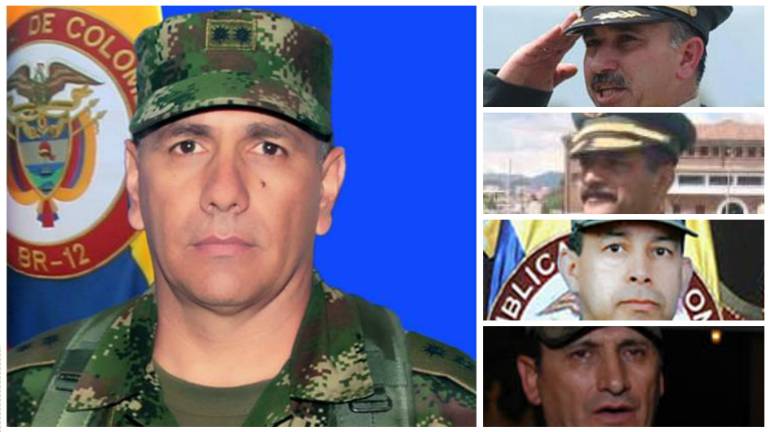 Generales Emiro Jose Barrios, Leonardo Gómez Vergara, Jairo Antonio Herazo Marzola, Hernando Pérez Molina y Justo Eliseo Peña.