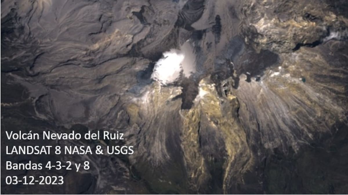 ¡Impresionante! Así se ve el Volcán Nevado del Ruiz desde el espacio con su anomalía térmica