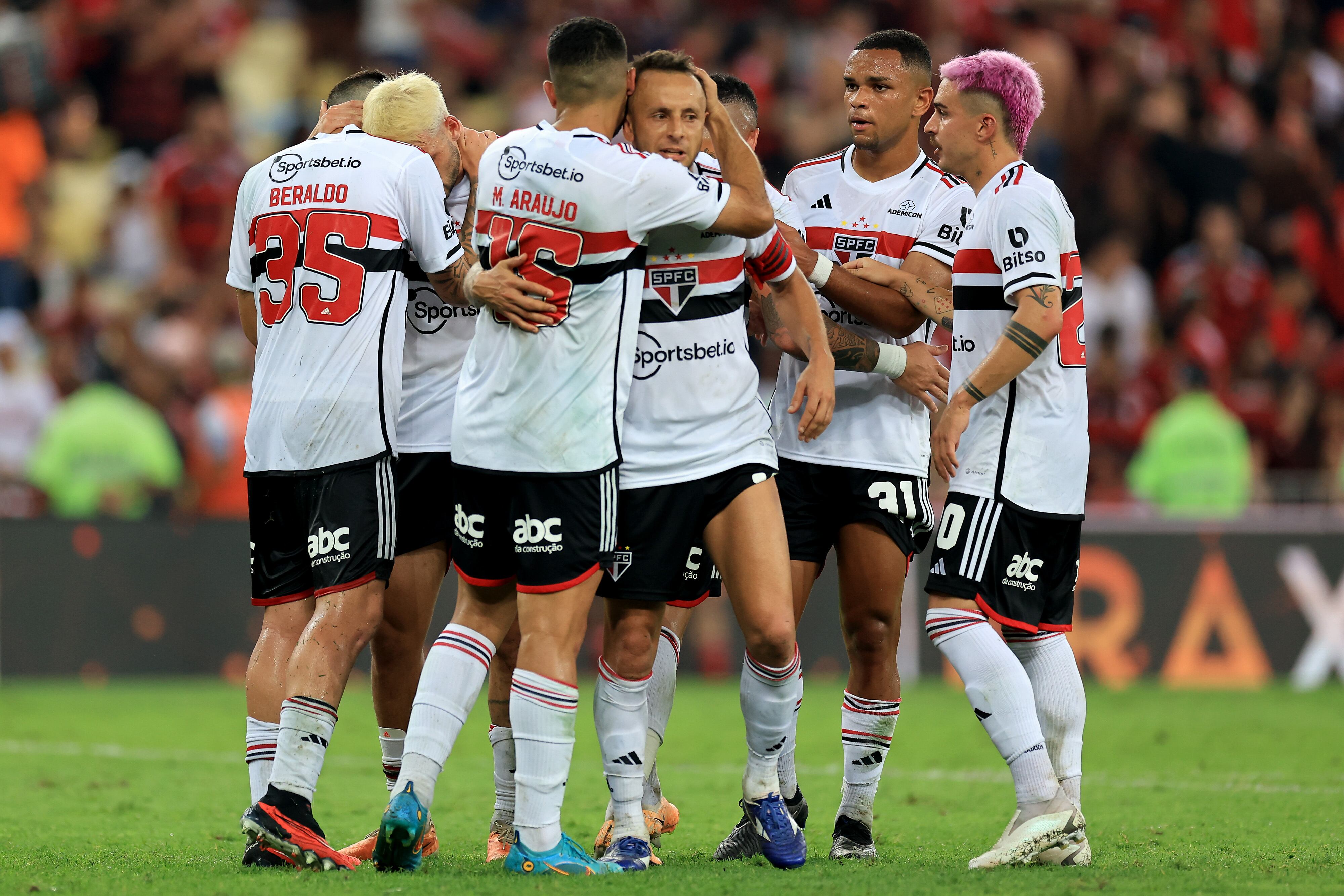 Sao Paulo celebrando al victoria ante Flamengo (Photo by Buda Mendes/Getty Images)