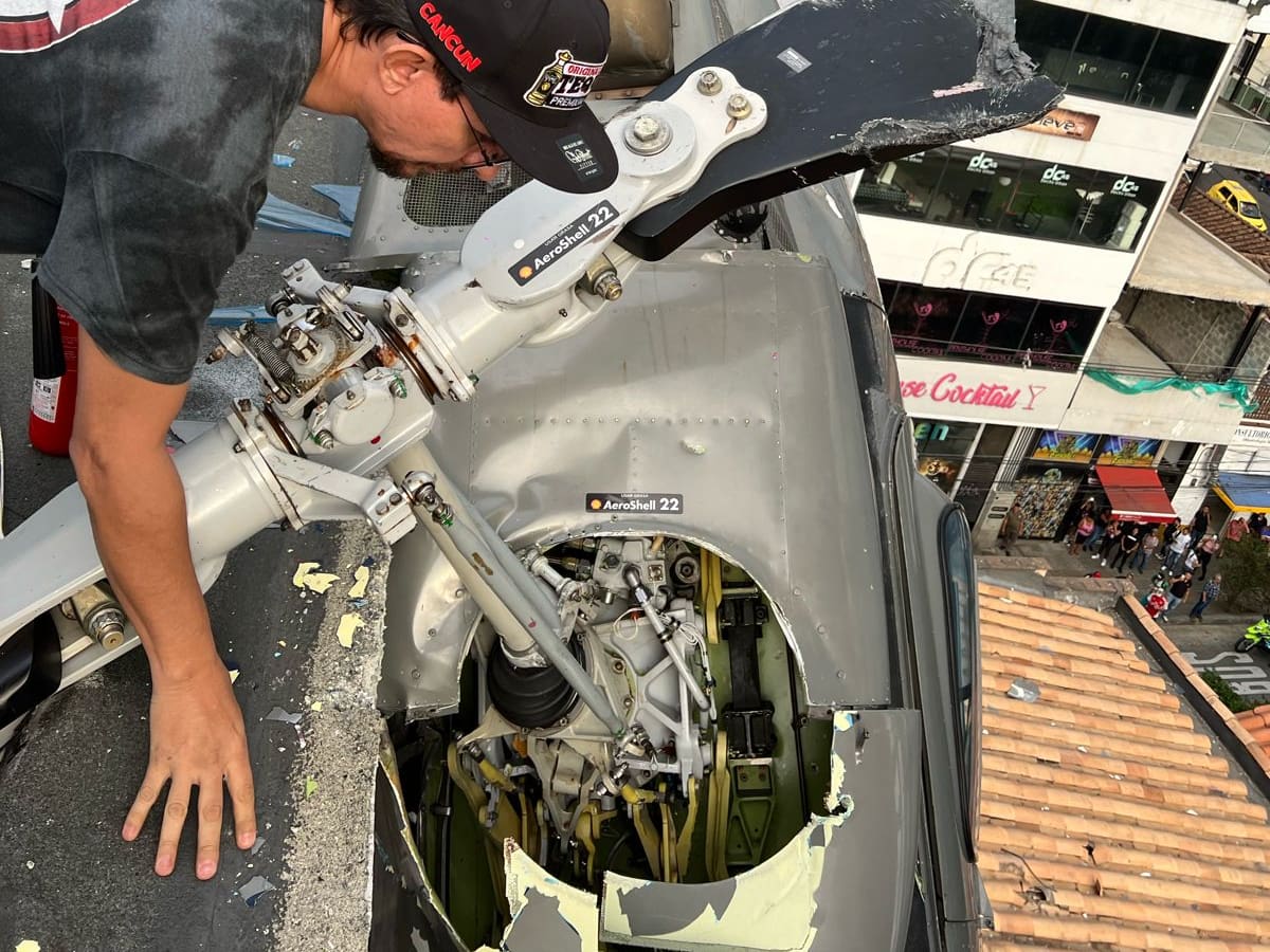 Un helicóptero de turismo se accidentó en Medellín