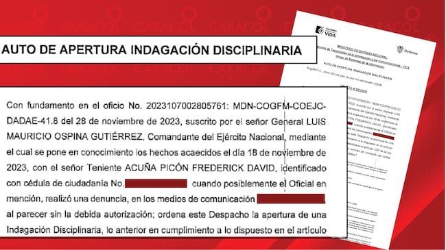 La nueva indagación disciplianria al teniente Acuña