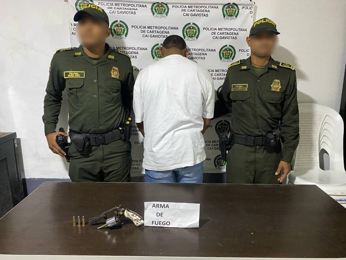 ‘El Angelito’ fue capturado con un revólver en Cartagena: lo investigan por varios hechos delictivos