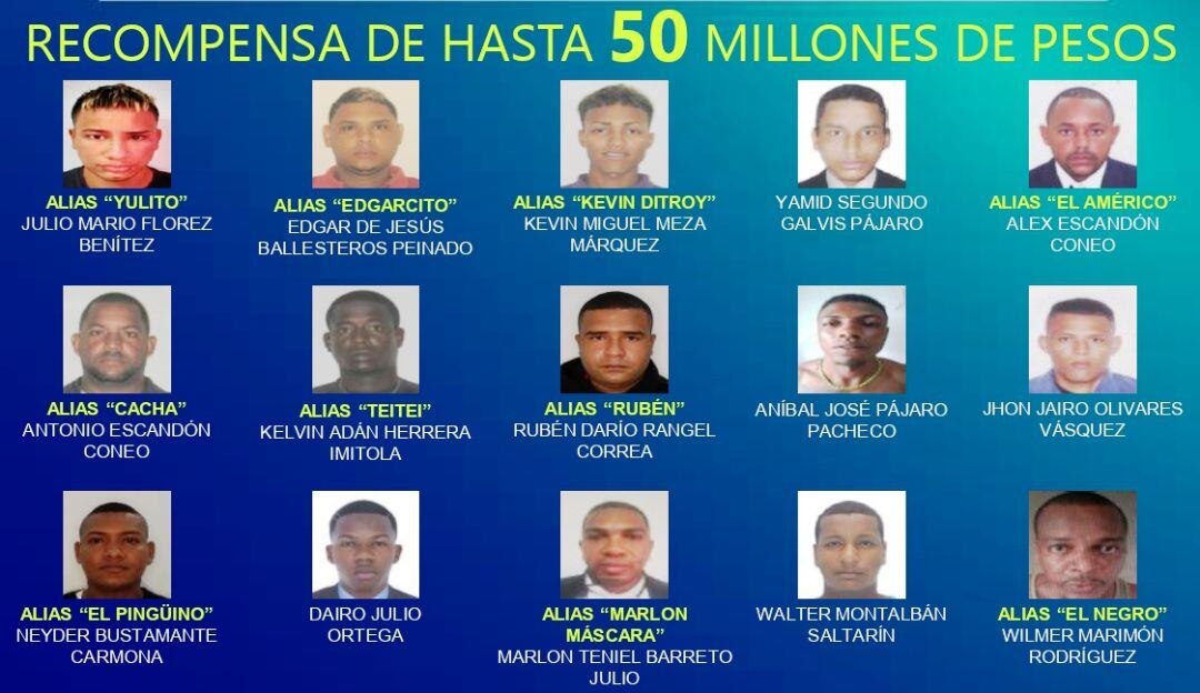 Se hizo el lanzamiento del cartel de los “17 delincuentes Más Buscados", solicitados por homicidio y los “12 ayúdenos a identificarlos”
