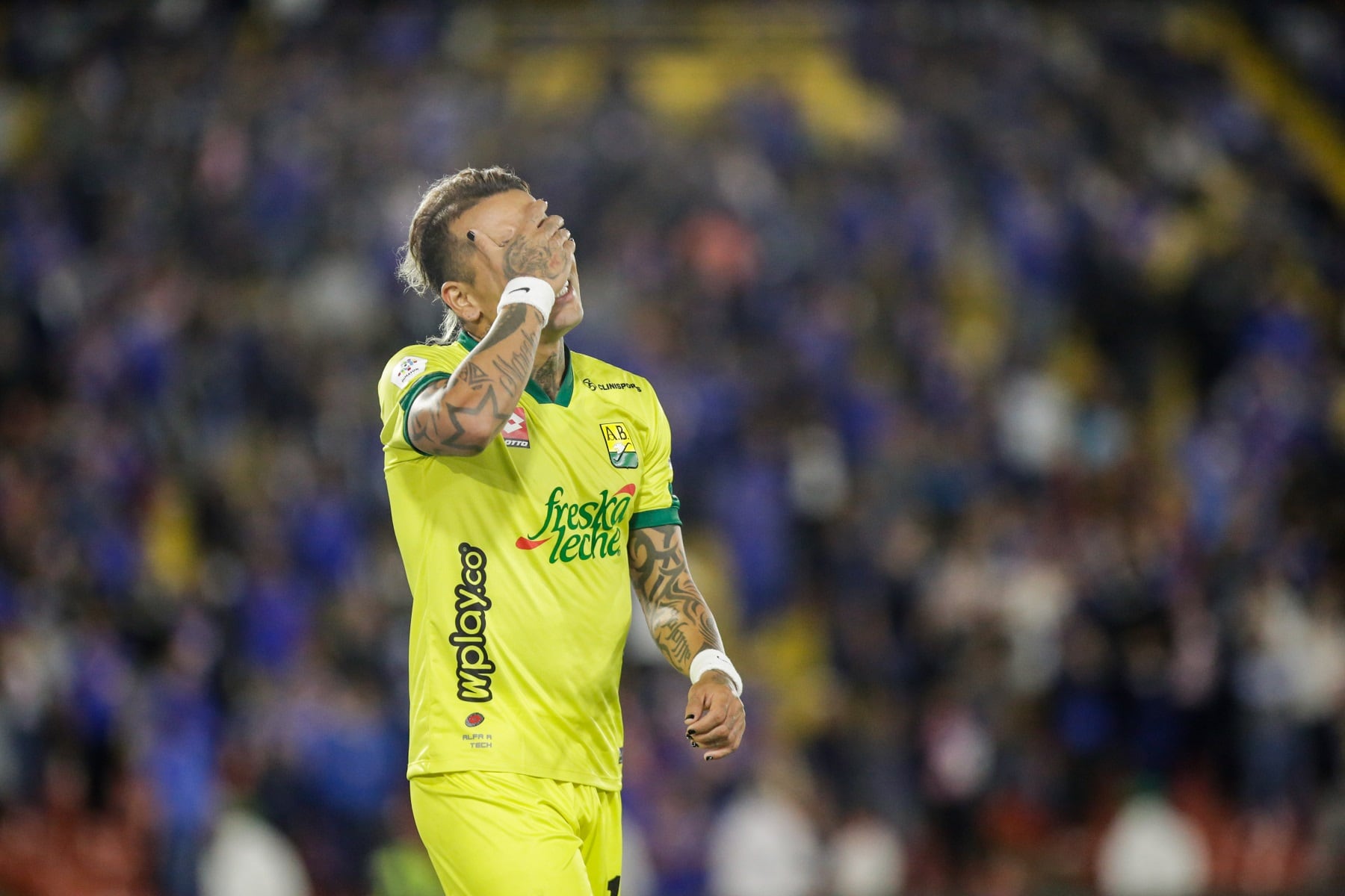 Dayro Moreno en partido ante Millonarios por la Liga Colombiana: Foto:Colprensa