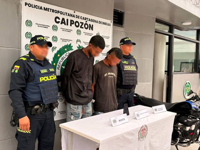 Capturados por hurto. // Policía Metropolitana de Cartagena