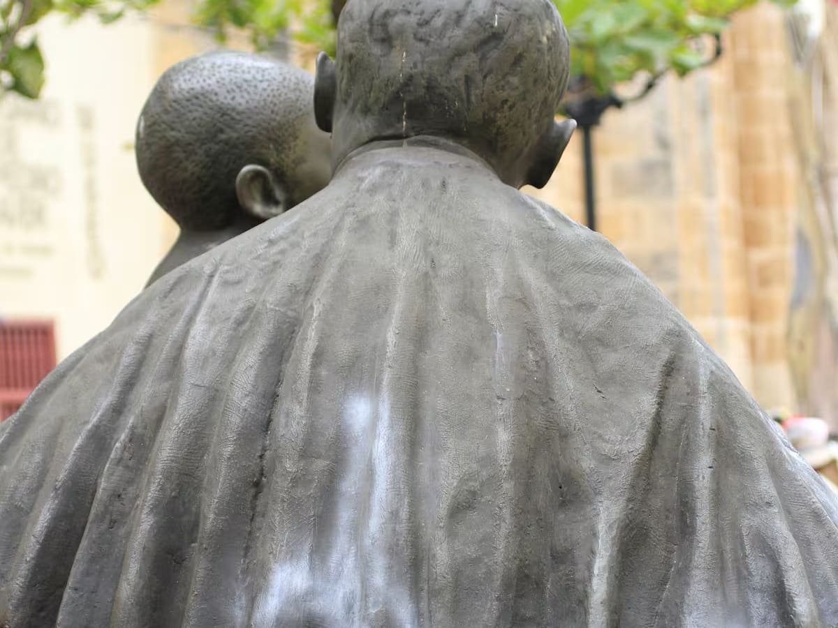 Escultura de San Pedro Claver fue vandalizada en centro histórico de Cartagena