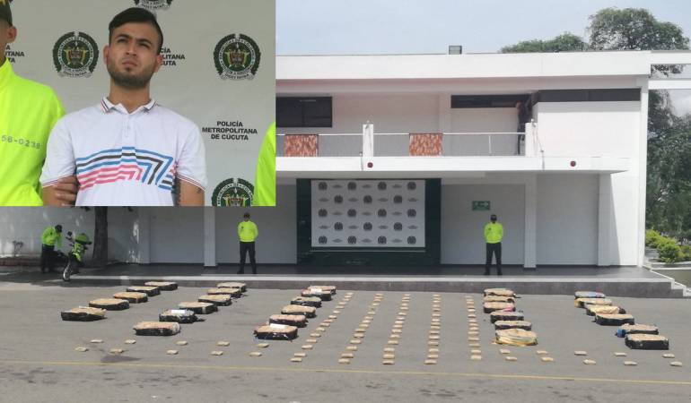 Jean Pierre Oviedo Lozano alias “careloco” con la droga incautada